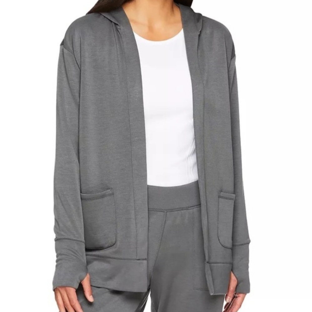 Women's GAIAM Hudson Hooded Open-Front Wrap Cardigan Size Small